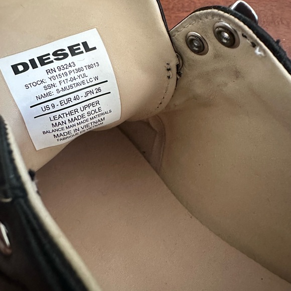 DIESEL 'S-MUSTAVE' SNEAKERS size 9 black - Picture 6 of 9